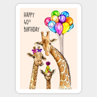 Giraffe 40th birthday Sticker